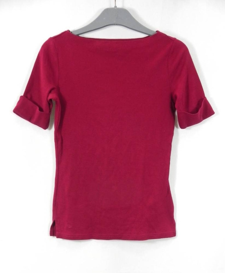 Lauren Ralph Lauren  Cotton Rich Top Burgundy Size: Xs