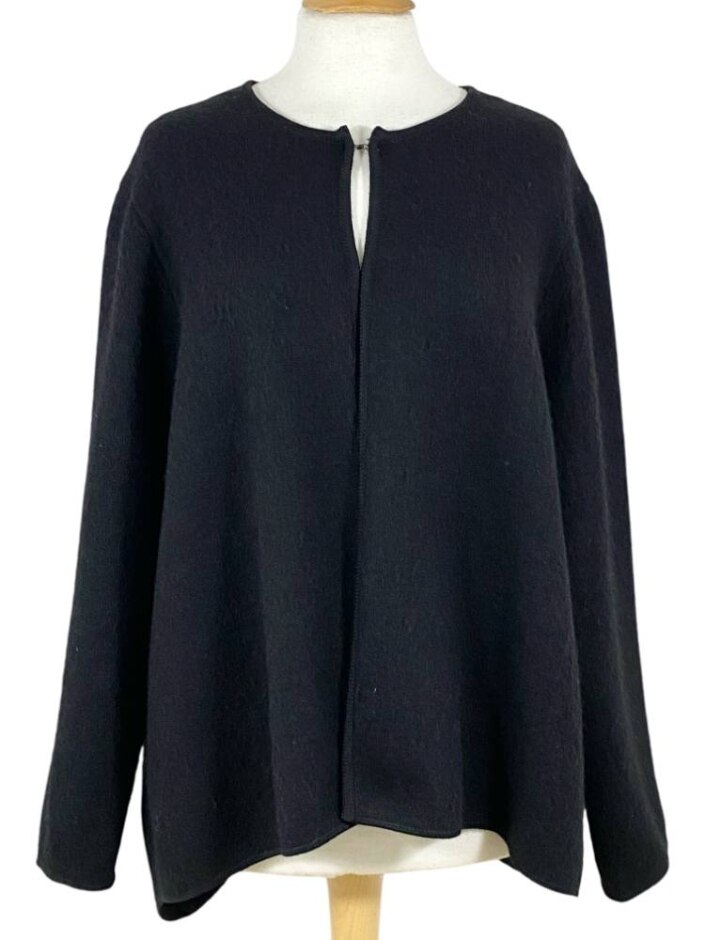 Peruvian Connection Pure Baby Alpaca Wool Jacket Black Size: L