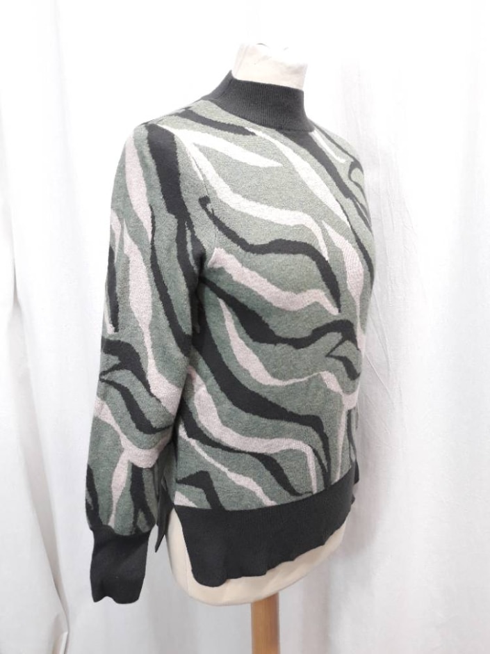 M&s Marks & Spencer New Jumper Khaki Mix Size: S