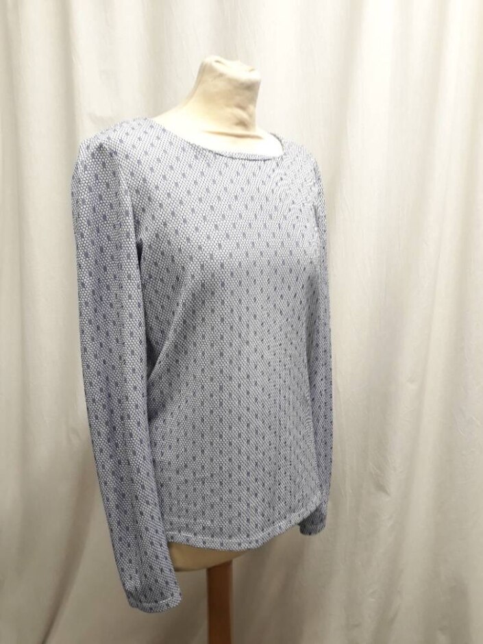 Reiss Long Sleeved Top Blue/white Mix Size: M