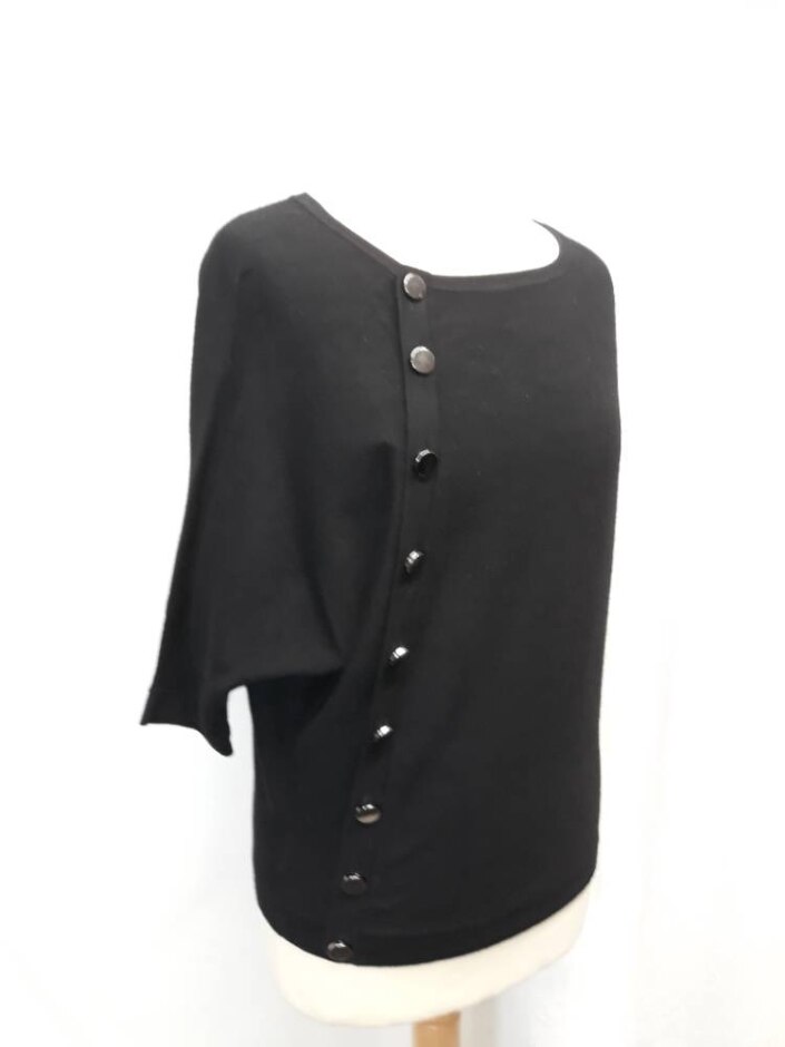 Phase Eight Cropped Sleeve Jumper Black Size: 8