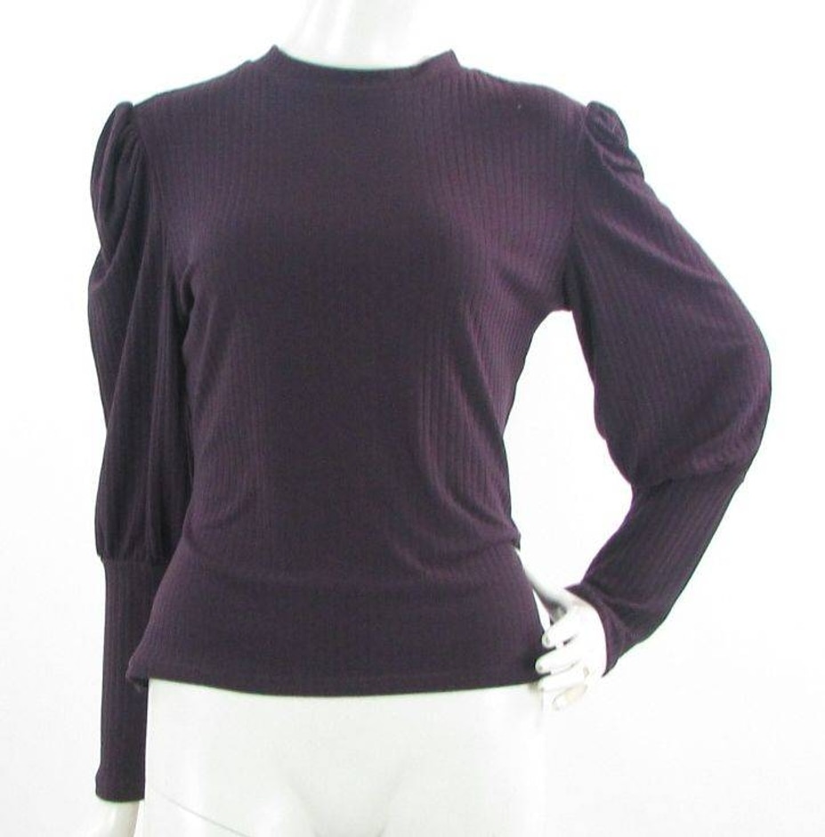 Bnwt Oasis Size 14 Fashion Sleeve Top Dark Plum Size: Xl