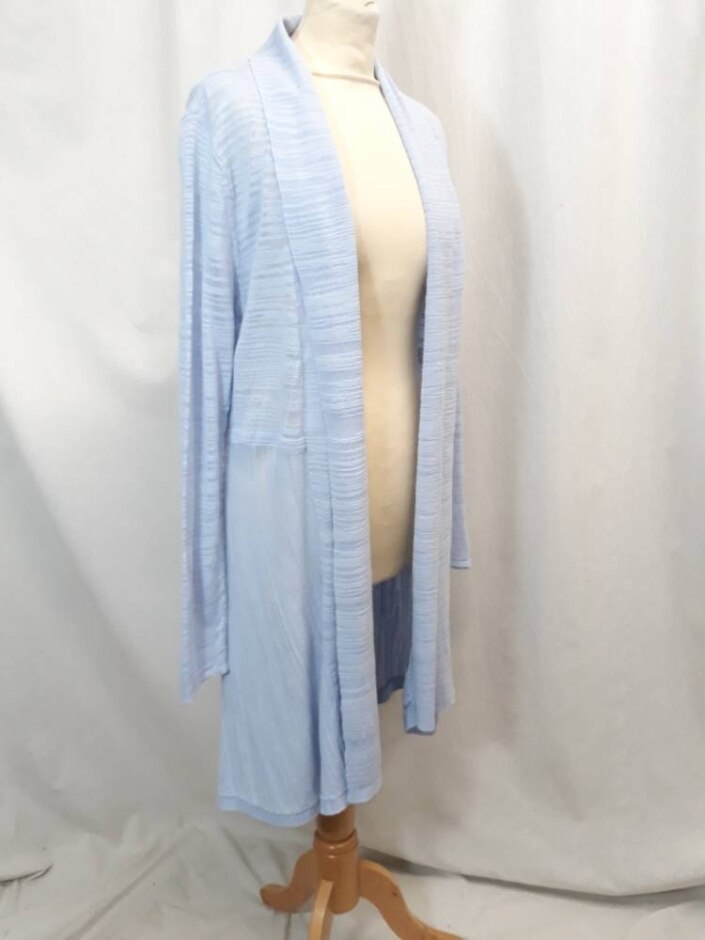 Phase Eight Smart Longline Cardigan Pale Blue Size: 14