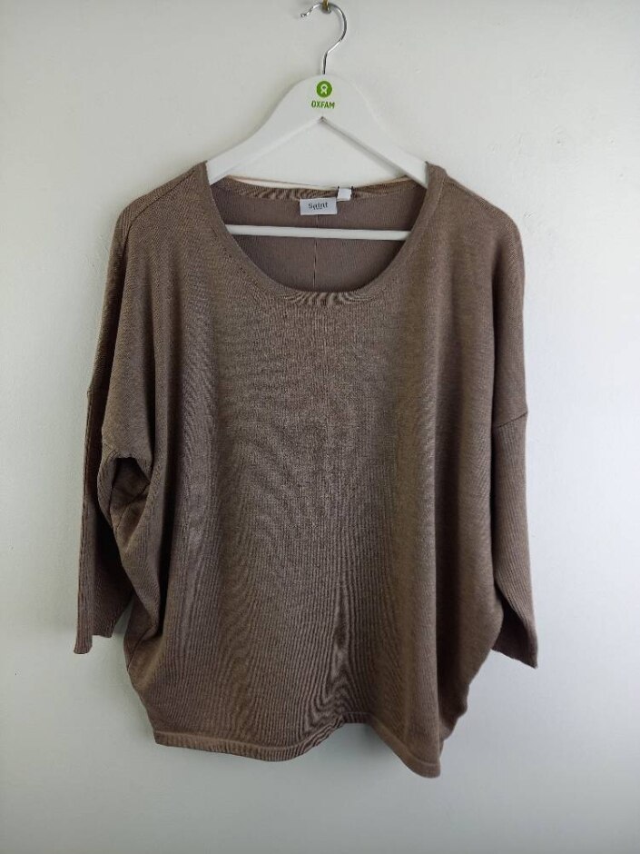 Saint Tropez Mila Round Neck Jumper Beige Size: L