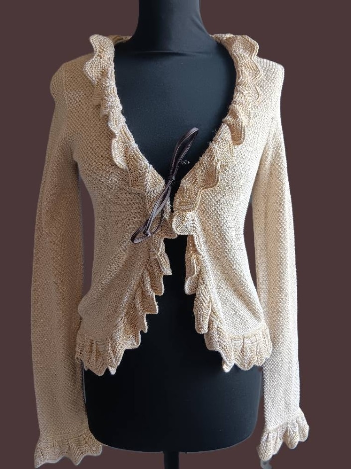 Moschino Jeans Cardigan Gold Size: 8