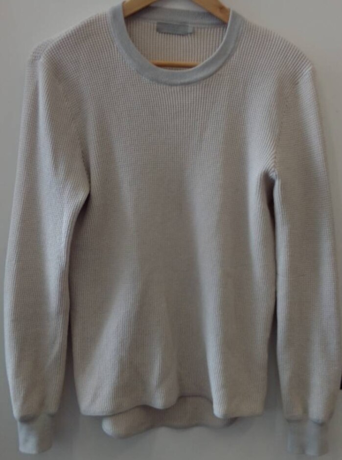 Cos Waffle Knit Jumper Beige/grey Size: S