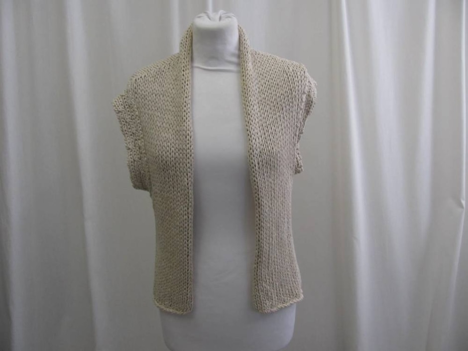 Rivamonti Linen Blend Knitted Waist Coat Cream Size: L