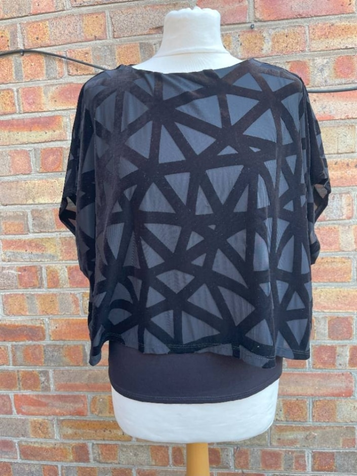 Phase Eight Women's Layered Velvet Top Black Size: 12