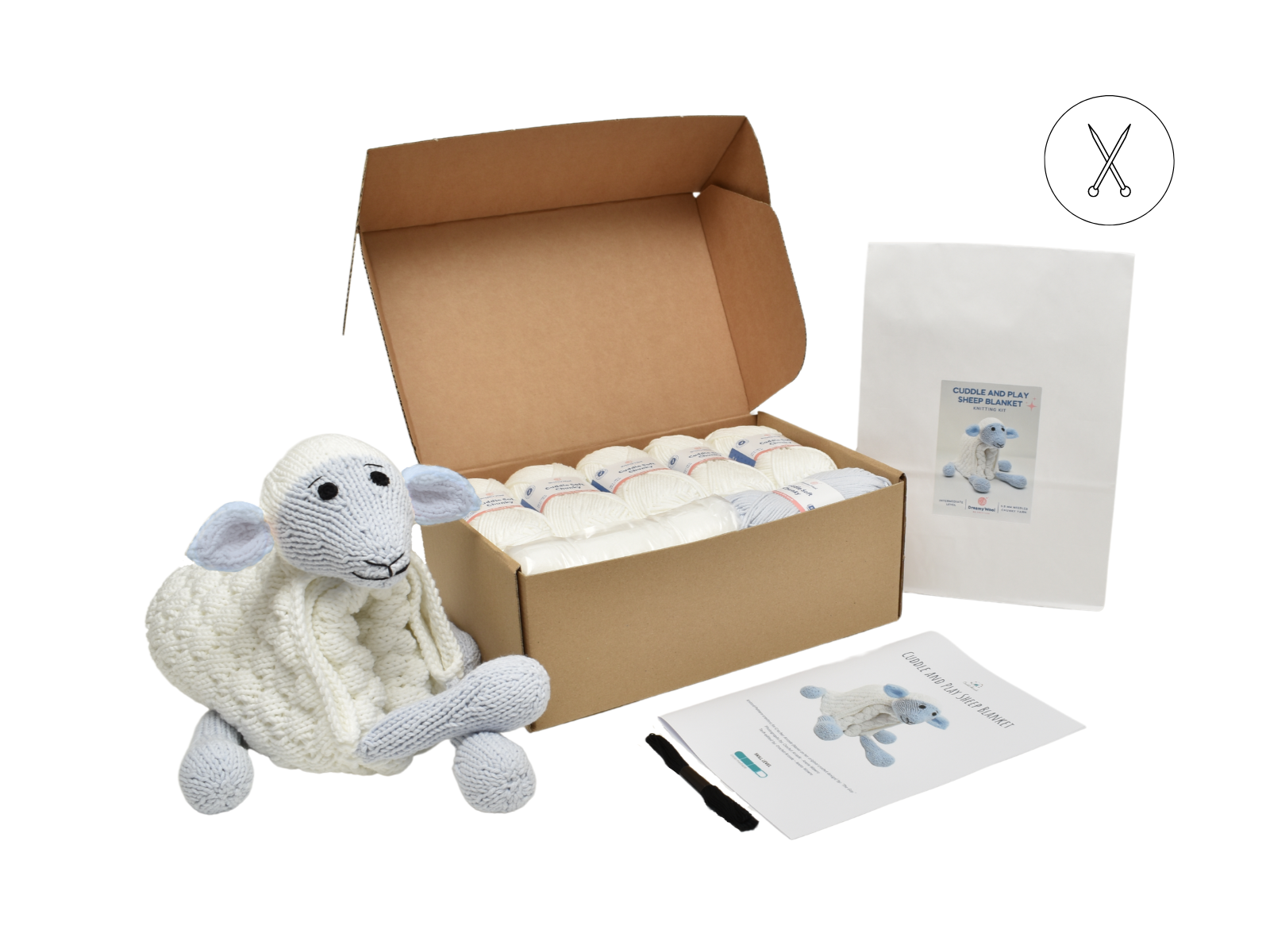Cuddle and Play Sheep Knitting Blanket KIT