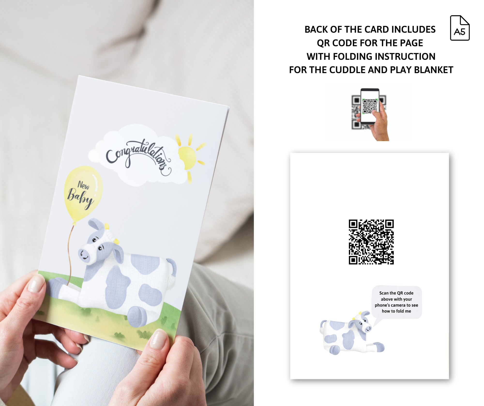 Congratulations New Baby Card | Baby Shower Card with Cuddle and Play animals
