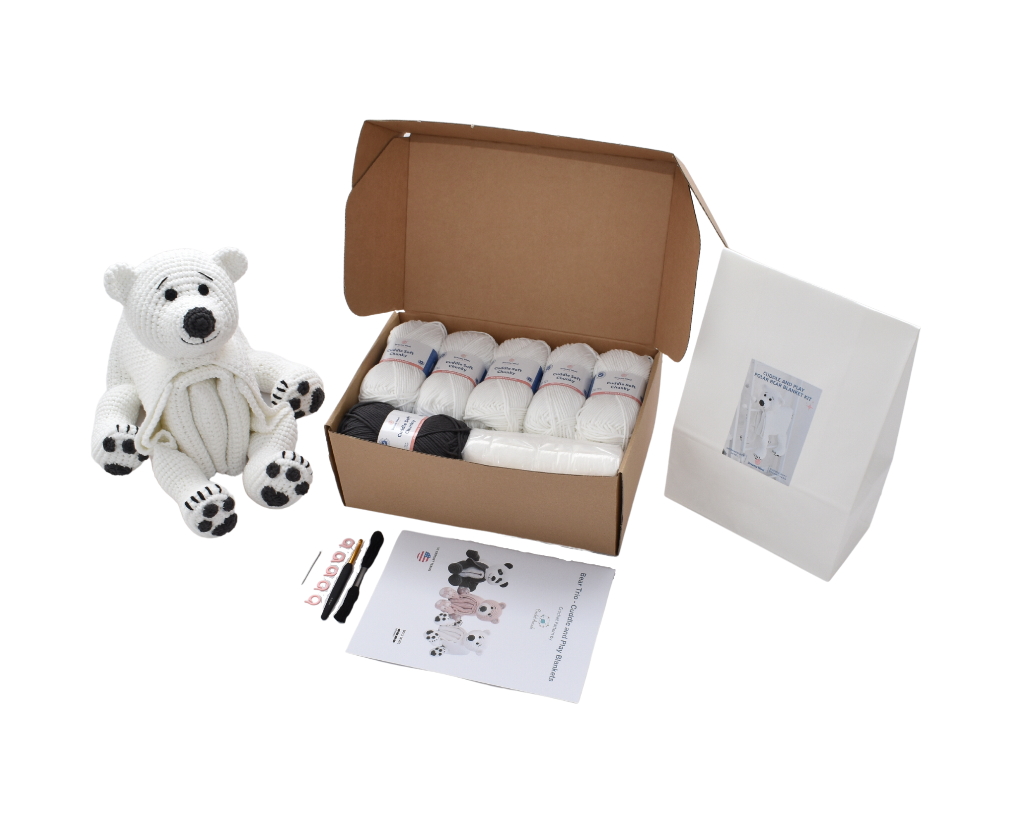 Cuddle and Play Polar Bear Crochet Blanket KIT