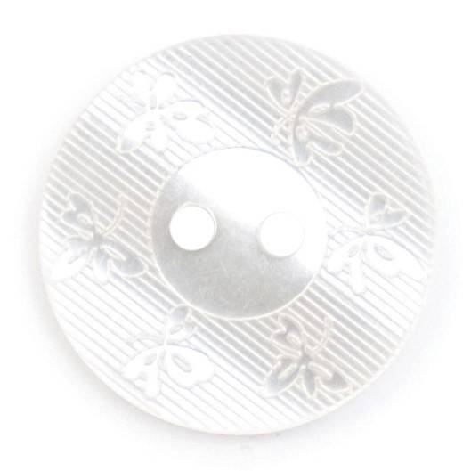 Milward Buttons - Size 17mm, 2 Hole, Flower Effect, White, Pack of 3