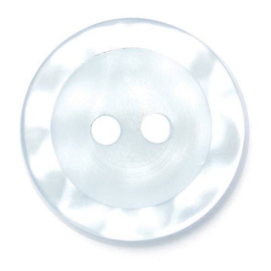 Milward Buttons - Size 16mm, 2 Hole, Pearl Effect, Pearl Blue, Pack of 4