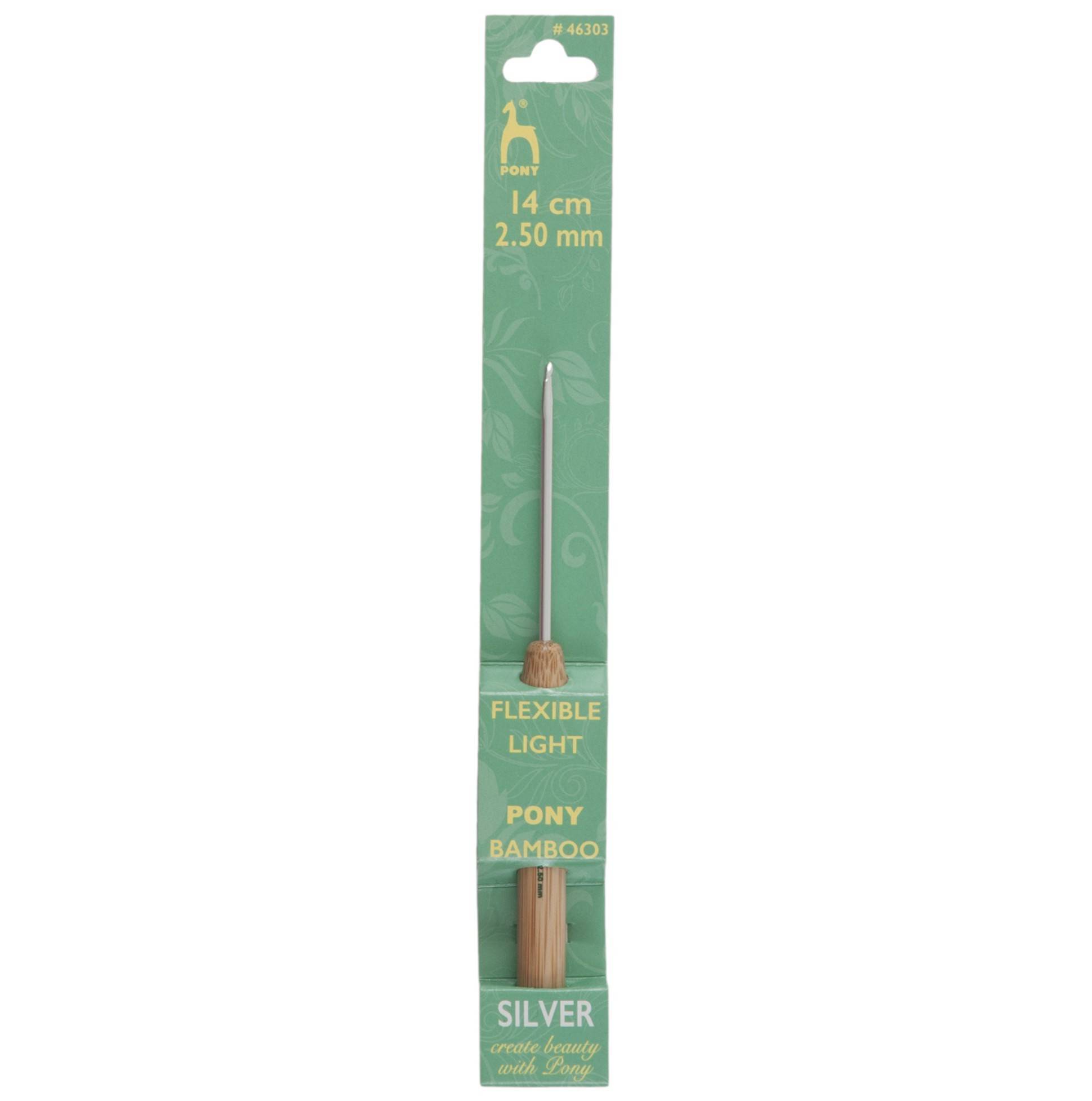 Pony Bamboo Silver Crochet Hook - 2.5mm (UK 12)