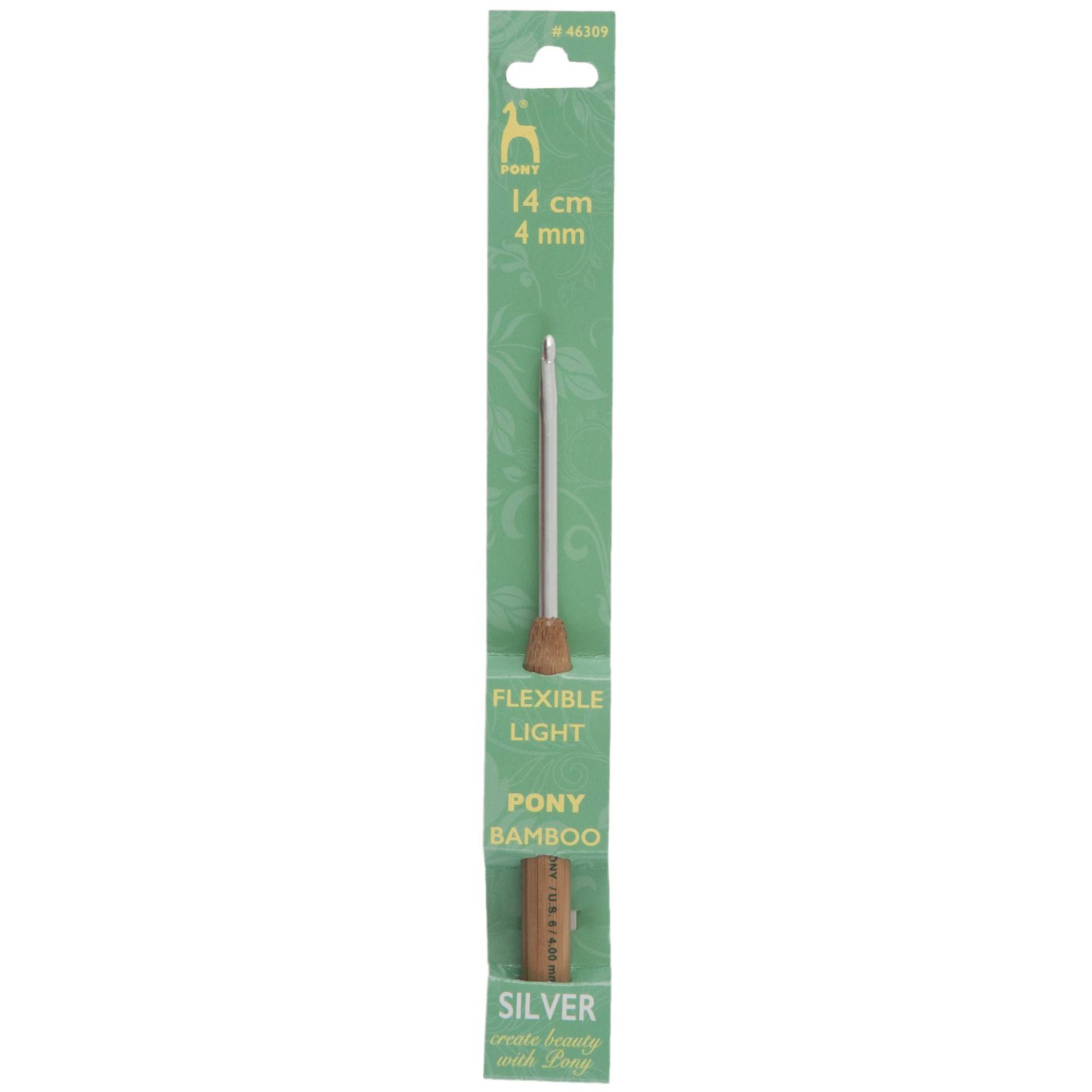 Pony Bamboo Silver Crochet Hook - 4.0mm (UK 8 - US G/6)