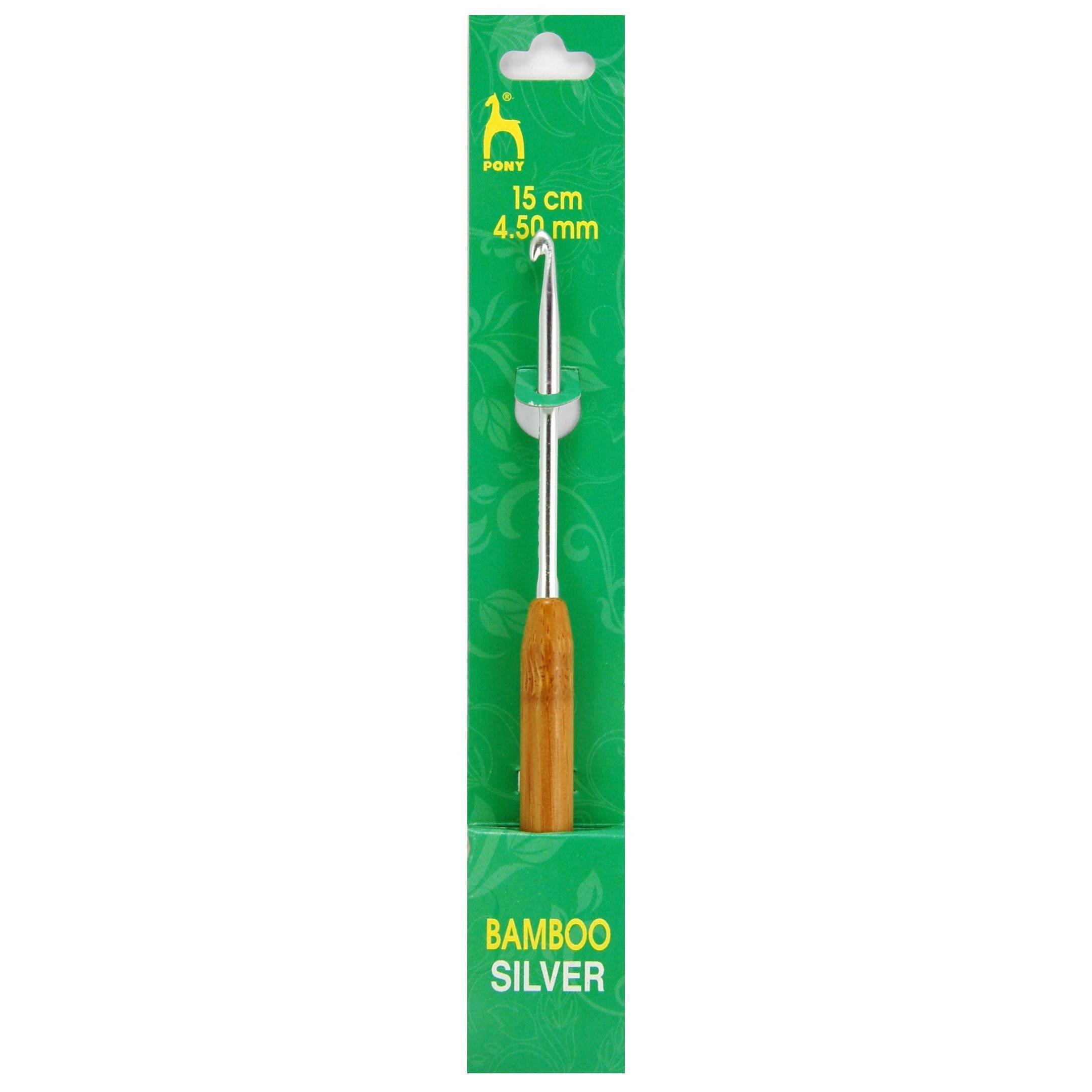 Pony Bamboo Silver Crochet Hook - 4.5mm (UK 7 - US 7)