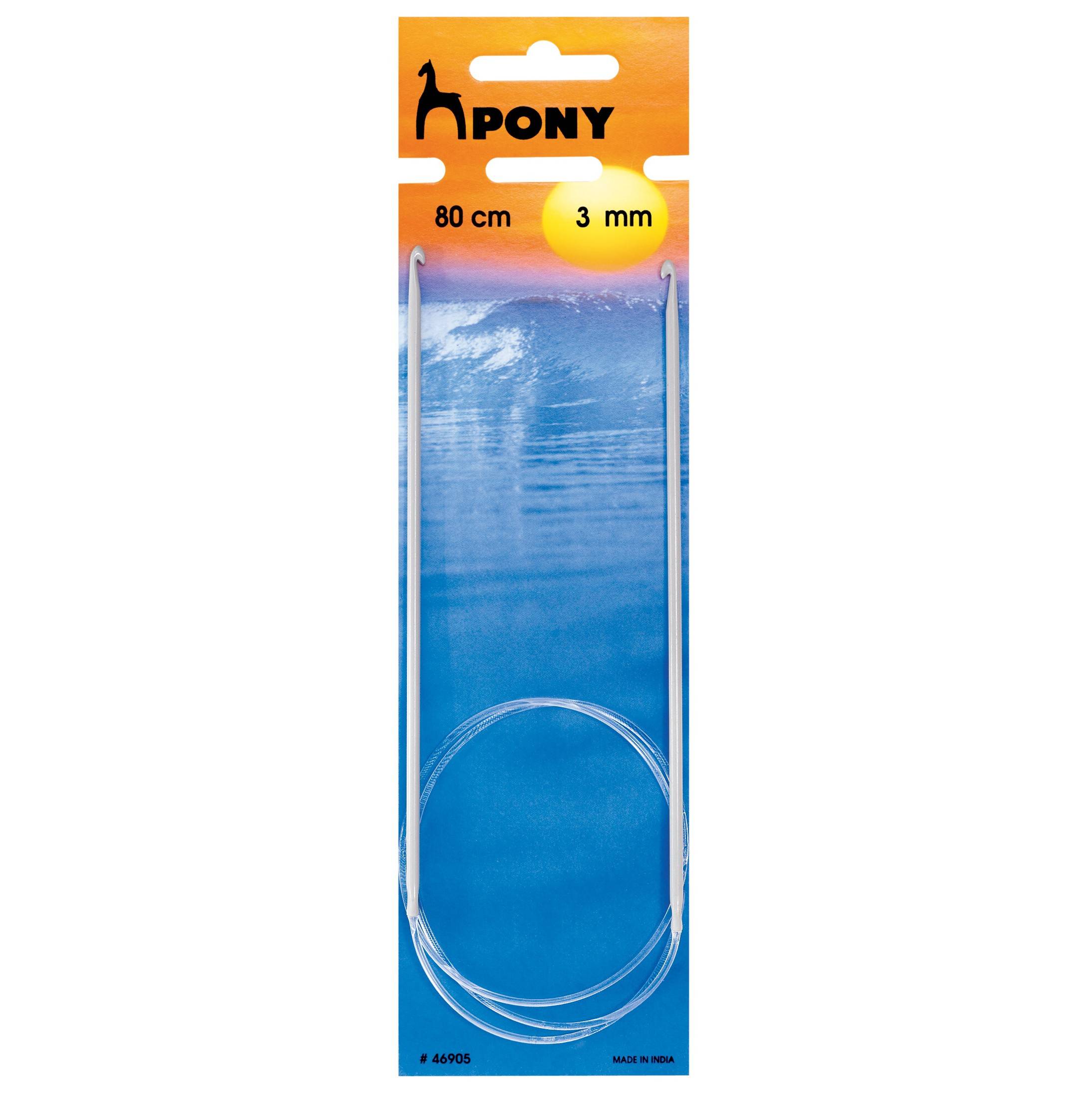 Pony Tunisian Circular Crochet Hook - 80cm - 3.0mm (UK 11)