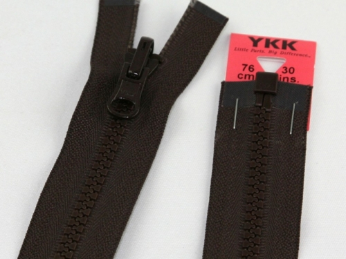 YKK Vislon Flip Over Chunky Open End Zips Brown