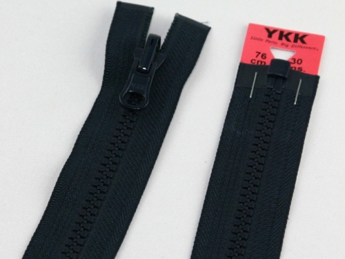 YKK Vislon Flip Over Chunky Open End Zips Dark Navy