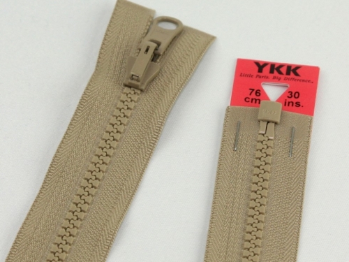 YKK Vislon Flip Over Chunky Open End Zips Beige Fawn