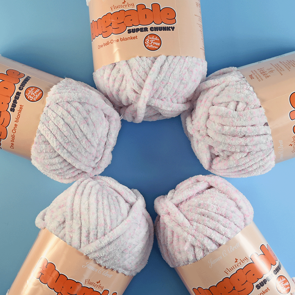 James C Brett Flutterby Huggable Value Pack-5x250g UG07 Silver 1250g
