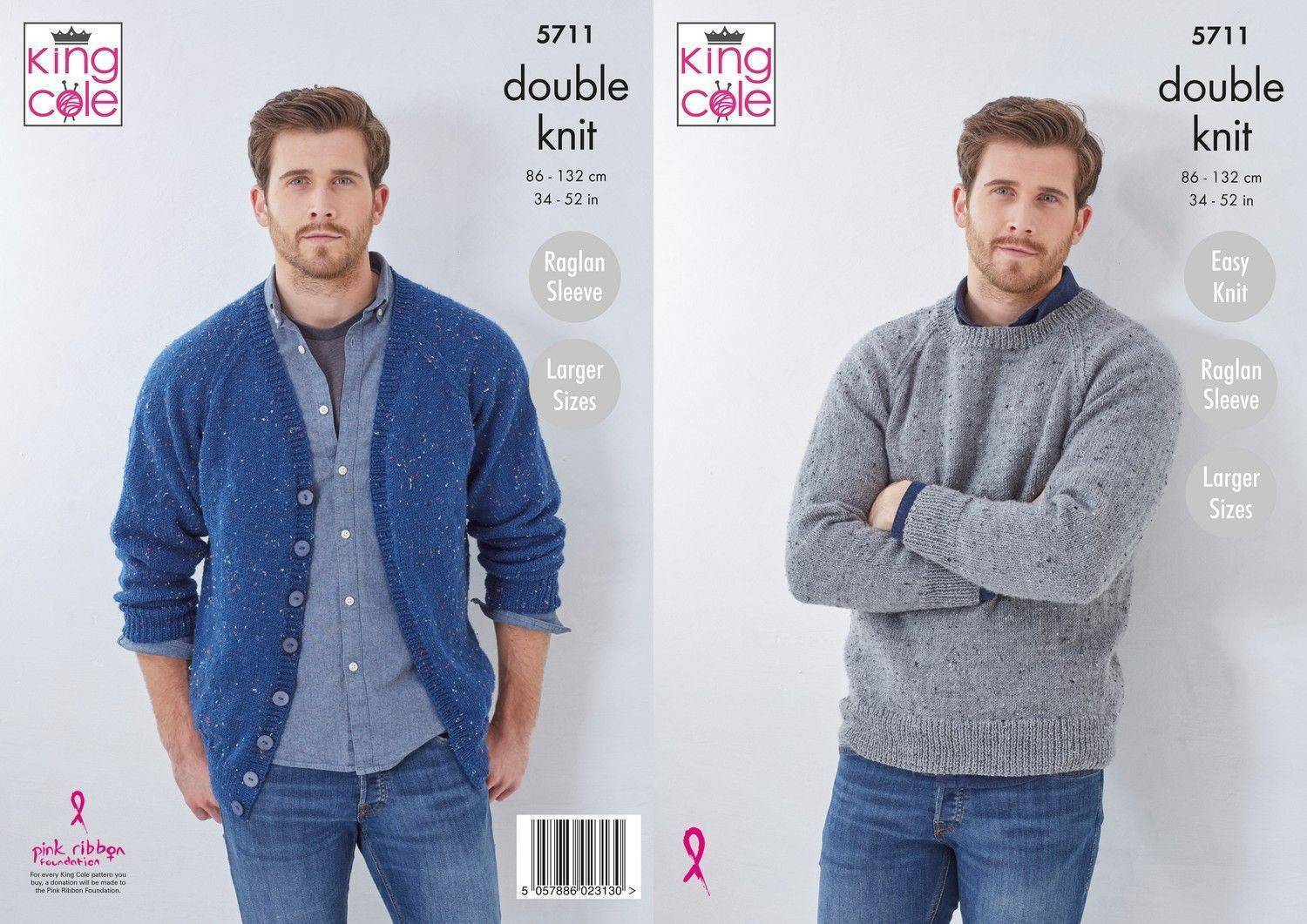 Cardigan and Sweater in King Cole Big Value Tweed DK (5711)