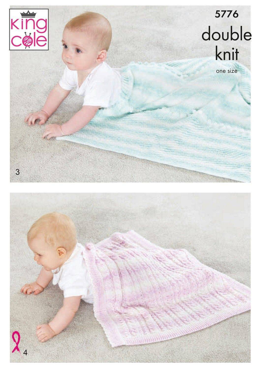Blankets knitted in King Cole Baby Pure DK (5776)