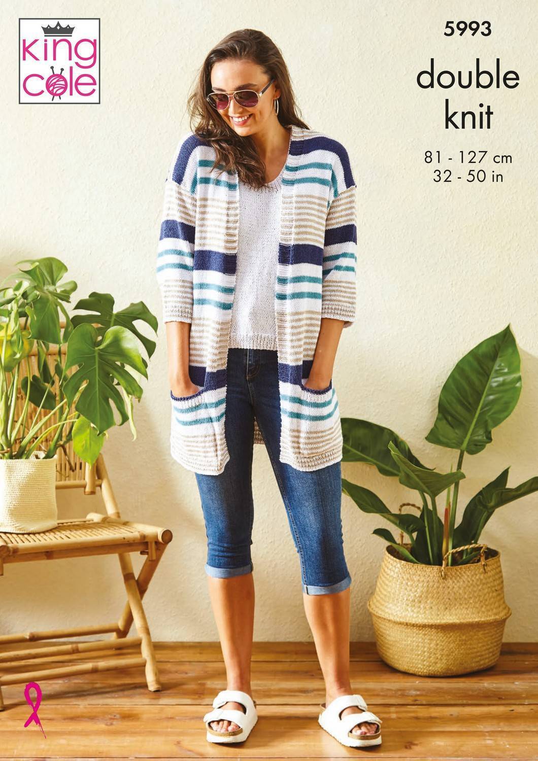 Cardigan and Vest Top in King Cole Linendale DK (5993)