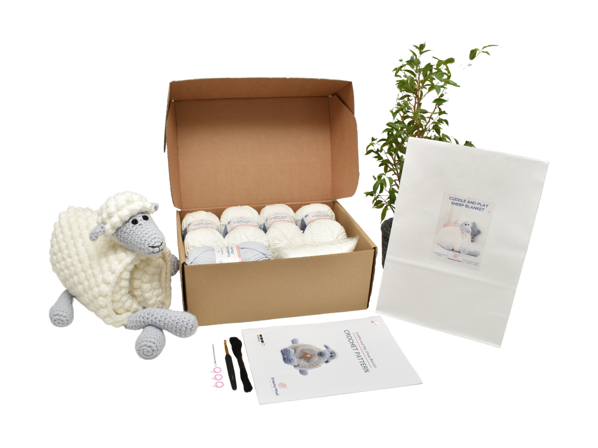 Cuddle and Play Sheep Crochet Blanket KIT