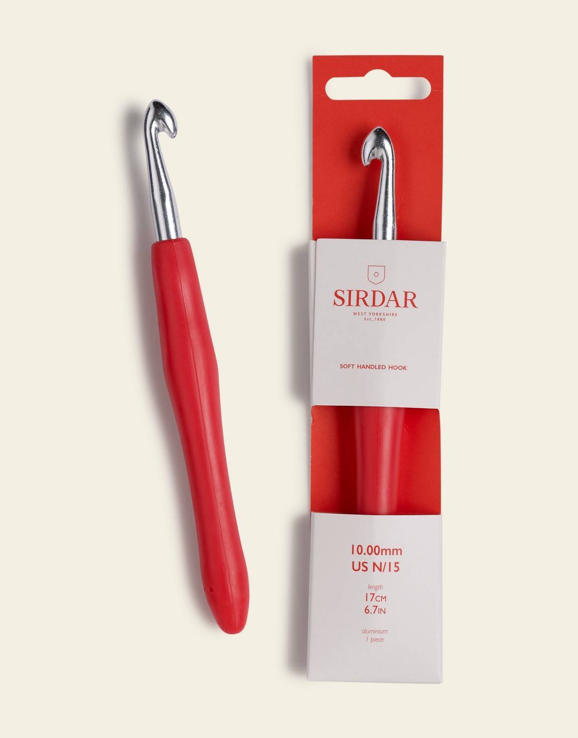 Sirdar Aluminum 17cm Crochet Hook - 10.00mm