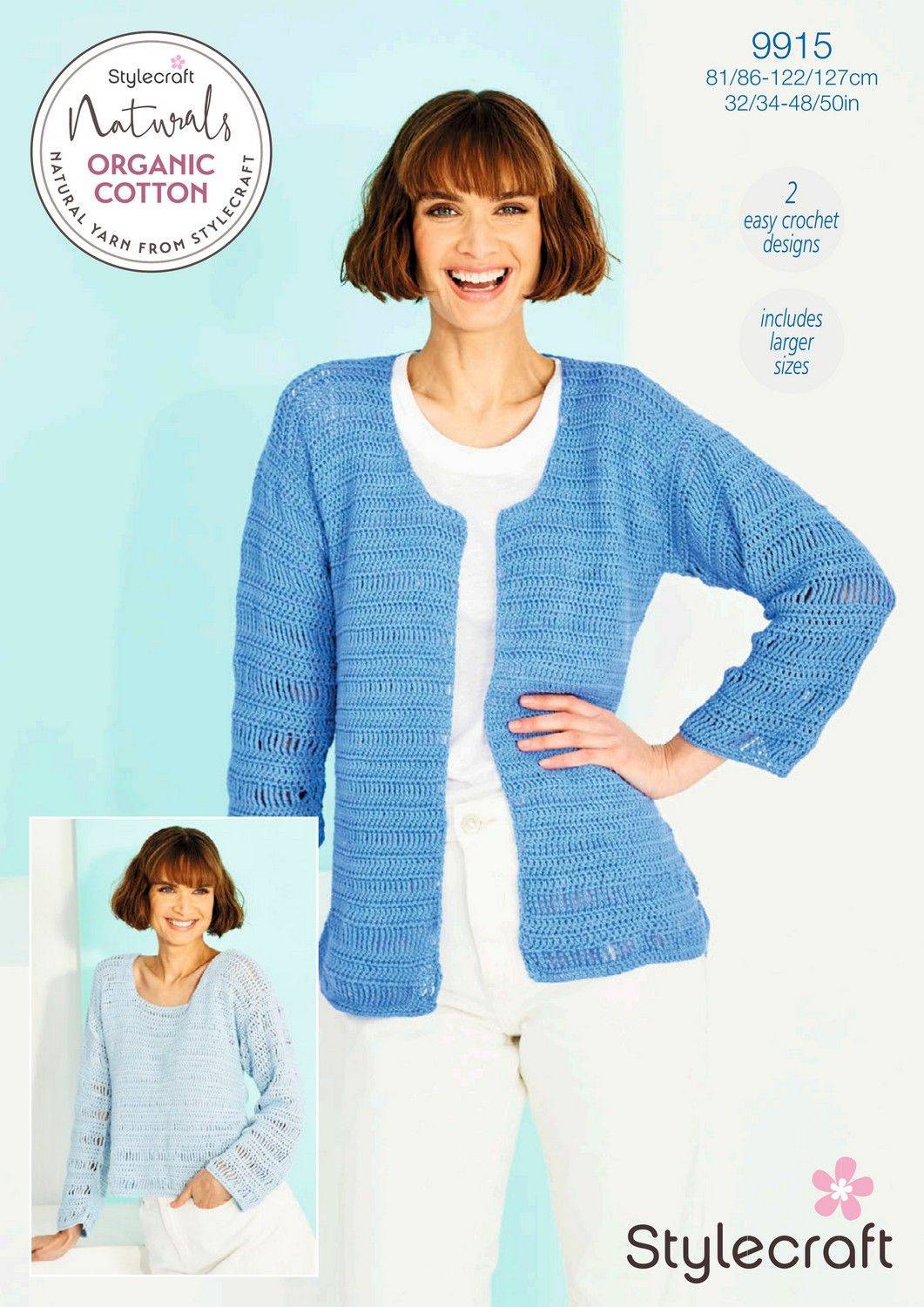 Cardigan and Sweater in Stylecraft Naturals Organic Cotton DK (9915)