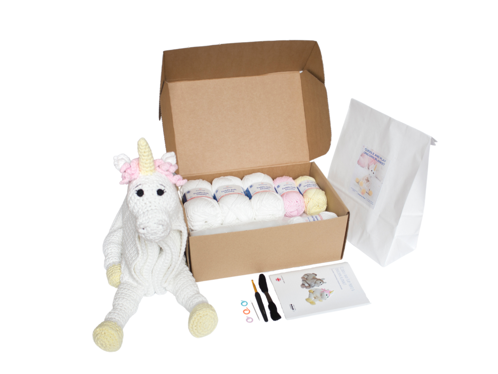 Cuddle and Play Unicorn Crochet Blanket KIT